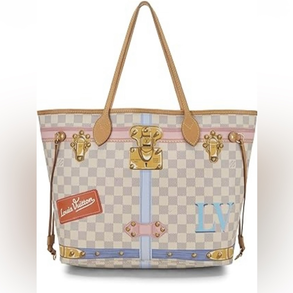❤️NWT LOUIS VUITTON NEVERFUL MM DAMIER AZUR SUMMER TRUNK N41065